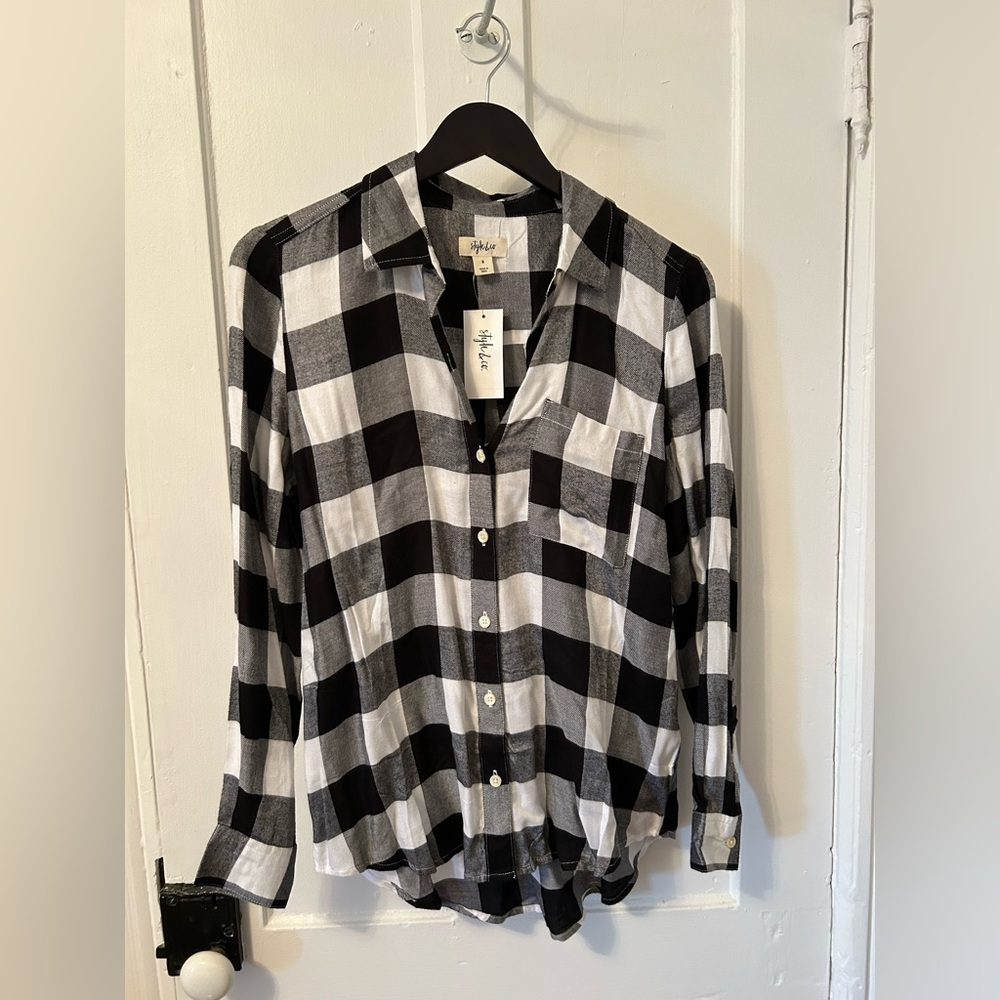 Style & Co. Monochrome Checkered Shirt